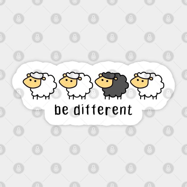 Black Sheep Cute Unique Different Present Birthday Farm Family Crazy Lifestlye Adventure Sticker by Kibo2020